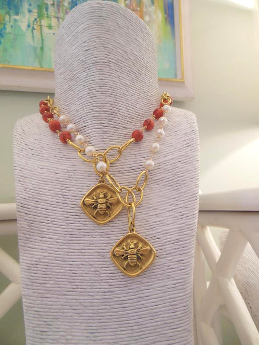 Golden Honey Bee Necklace
