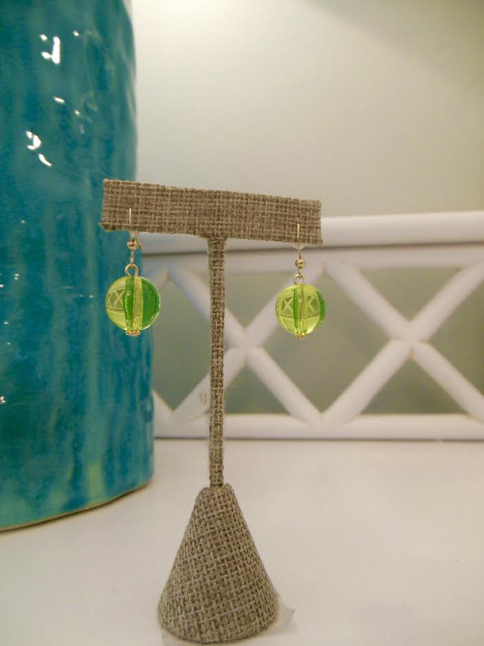 Green Globe Earrings