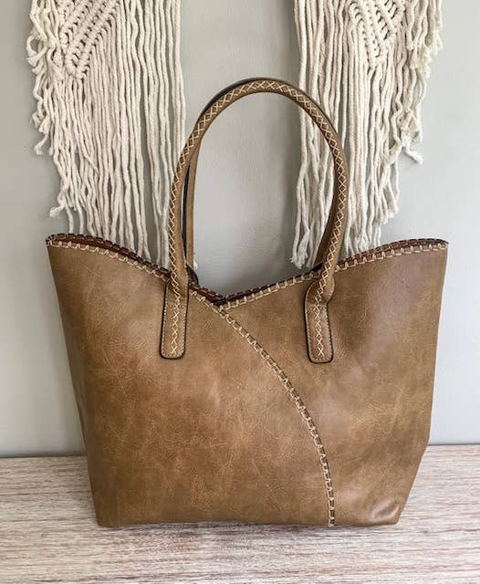 2-in-1 Stitch Shoulder Tote