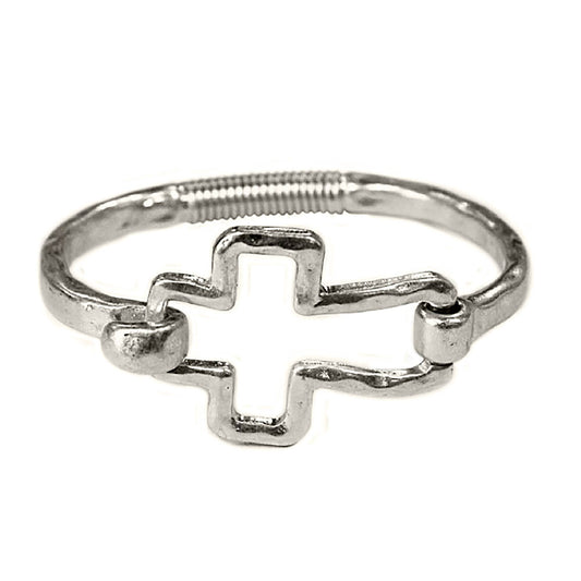 Hammered Cross Hinge Bangle