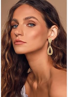 Elegant Gold Teardrop Clip-On Earrings