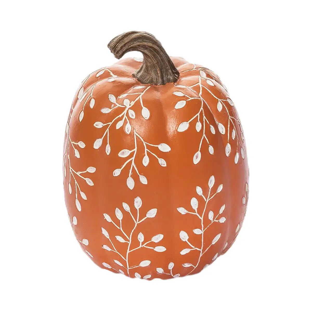 Tall Harvest Orange Leaf Pumpkin Decoration