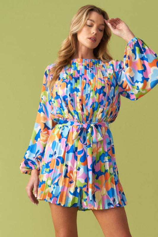 A Printed Woven Romper