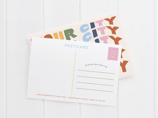 Morehead City Wavy Lettering Postcard