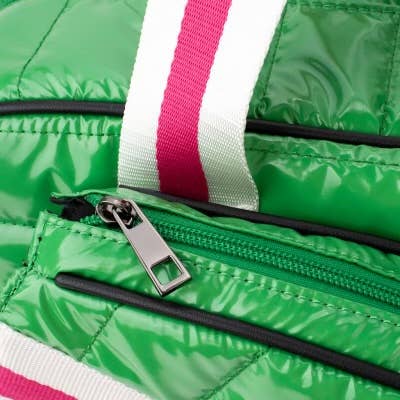 Green & Pink Puffer Pickle Ball Tote - The Jennifer Collection