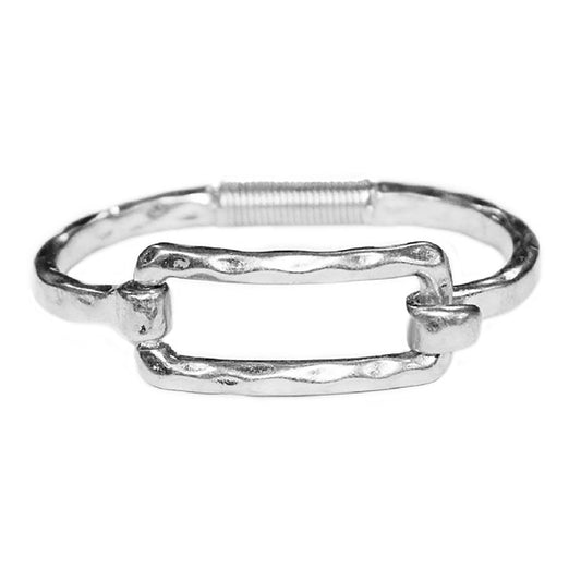 Hammered Rectangle Hinge Bangle