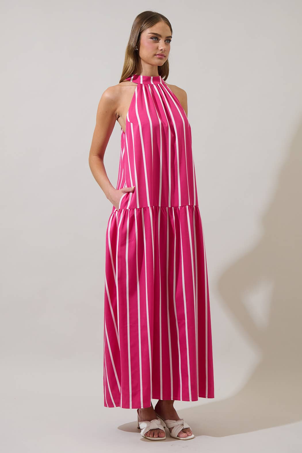 Donia Striped Evonne Maxi Dress