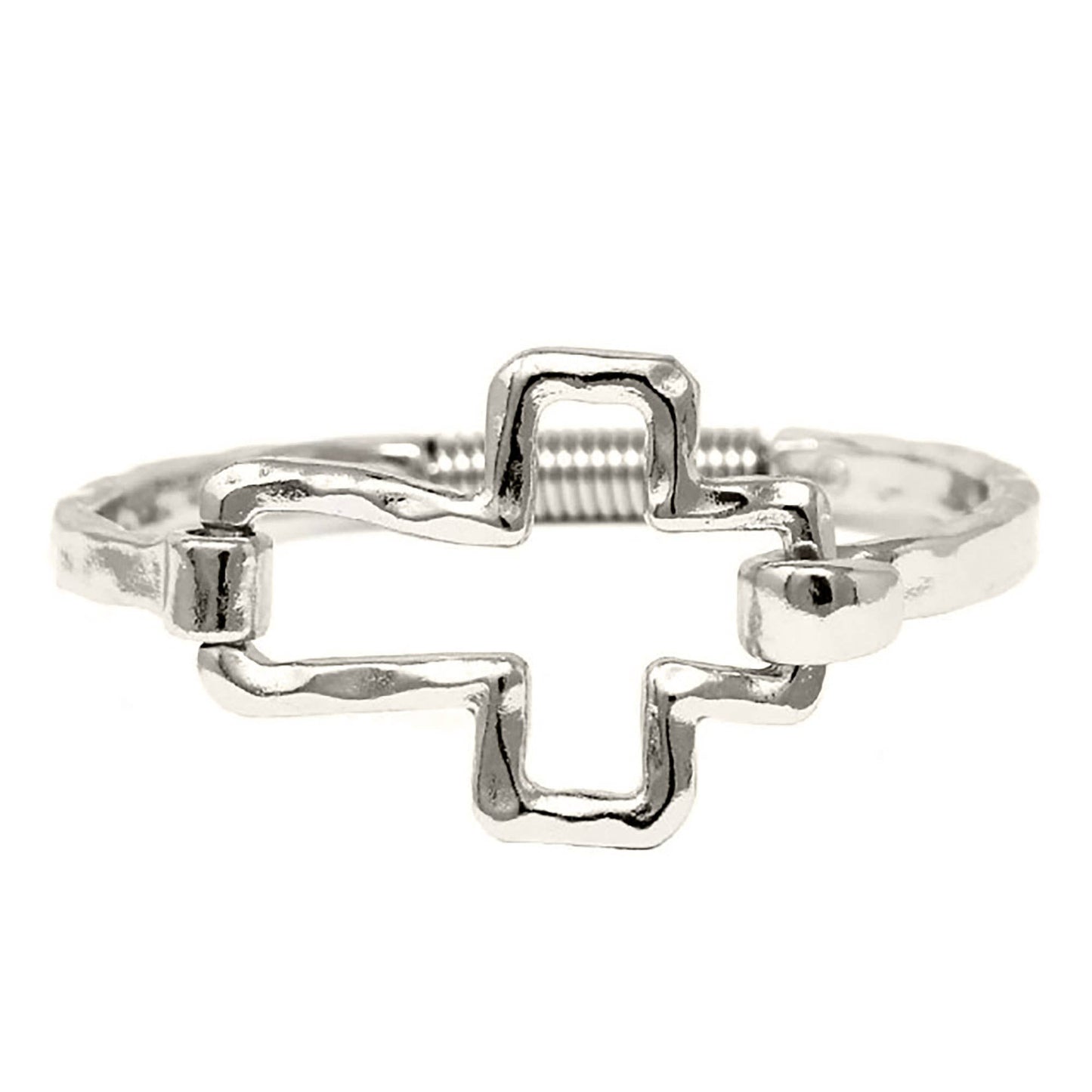 Hammered Cross Hinge Bangle