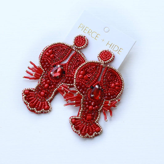 Custom Beaded Lobster Earring | Nautical Earrings