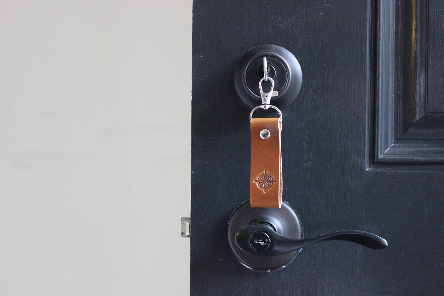 Compass Leather Key Fob