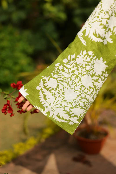 Doha Kaftan - Green Bouquet