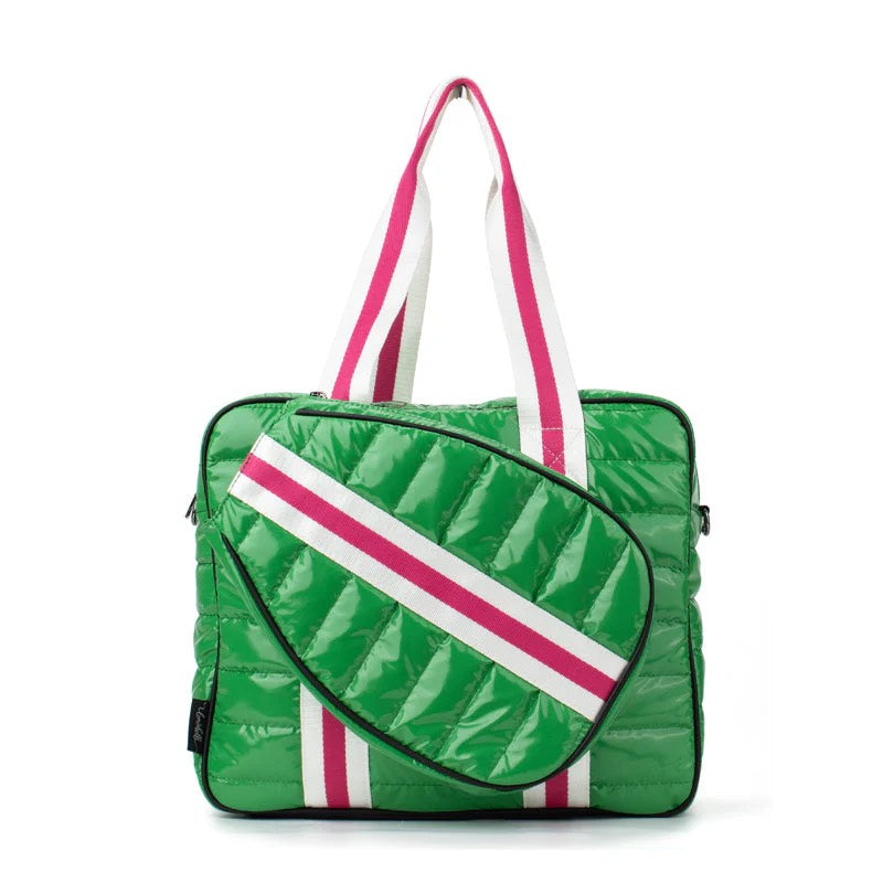 Green & Pink Puffer Pickle Ball Tote - The Jennifer Collection