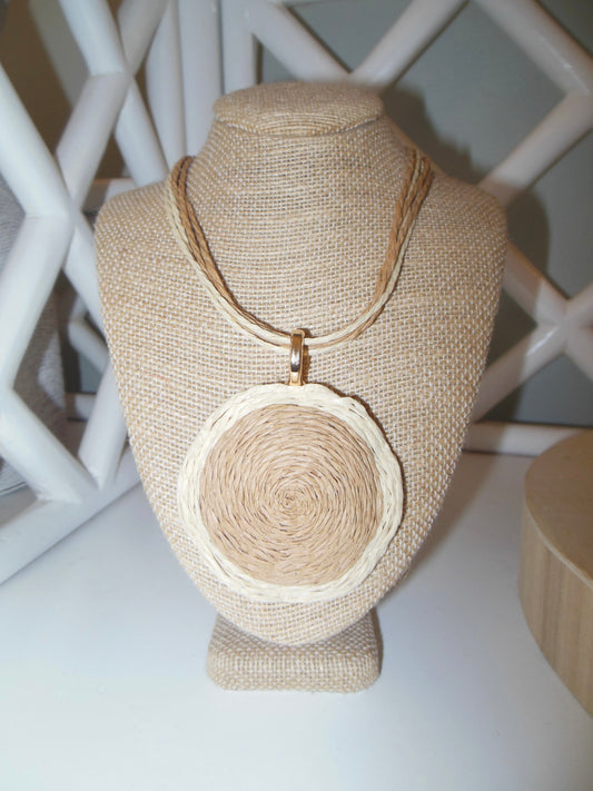 Circle Raffia Necklace