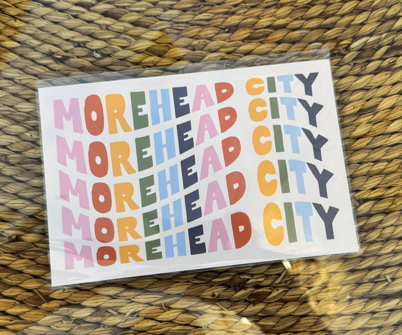 Morehead City Wavy Lettering Postcard