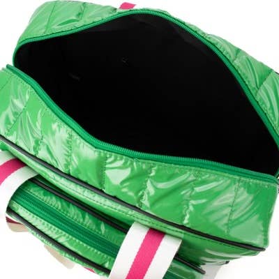 Green & Pink Puffer Pickle Ball Tote - The Jennifer Collection