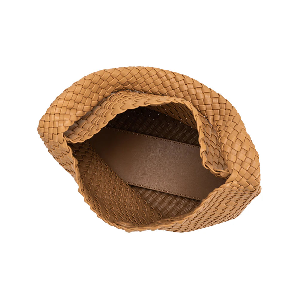 Melie Bianco Recycled Vegan Large Shoulder Bag - Camel