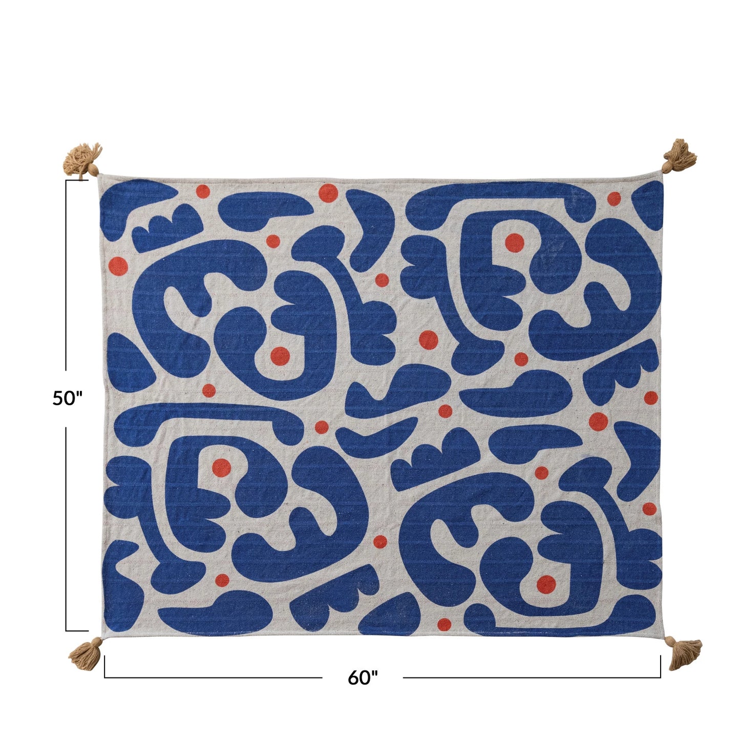 Two-Sided Woven Recycled Cotton Blend Throw - 60"L x 50"W