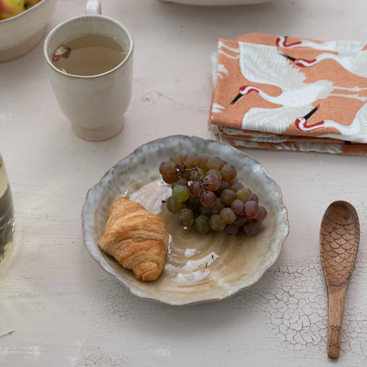 Acacia Wood Spoon with Carved Fish Design