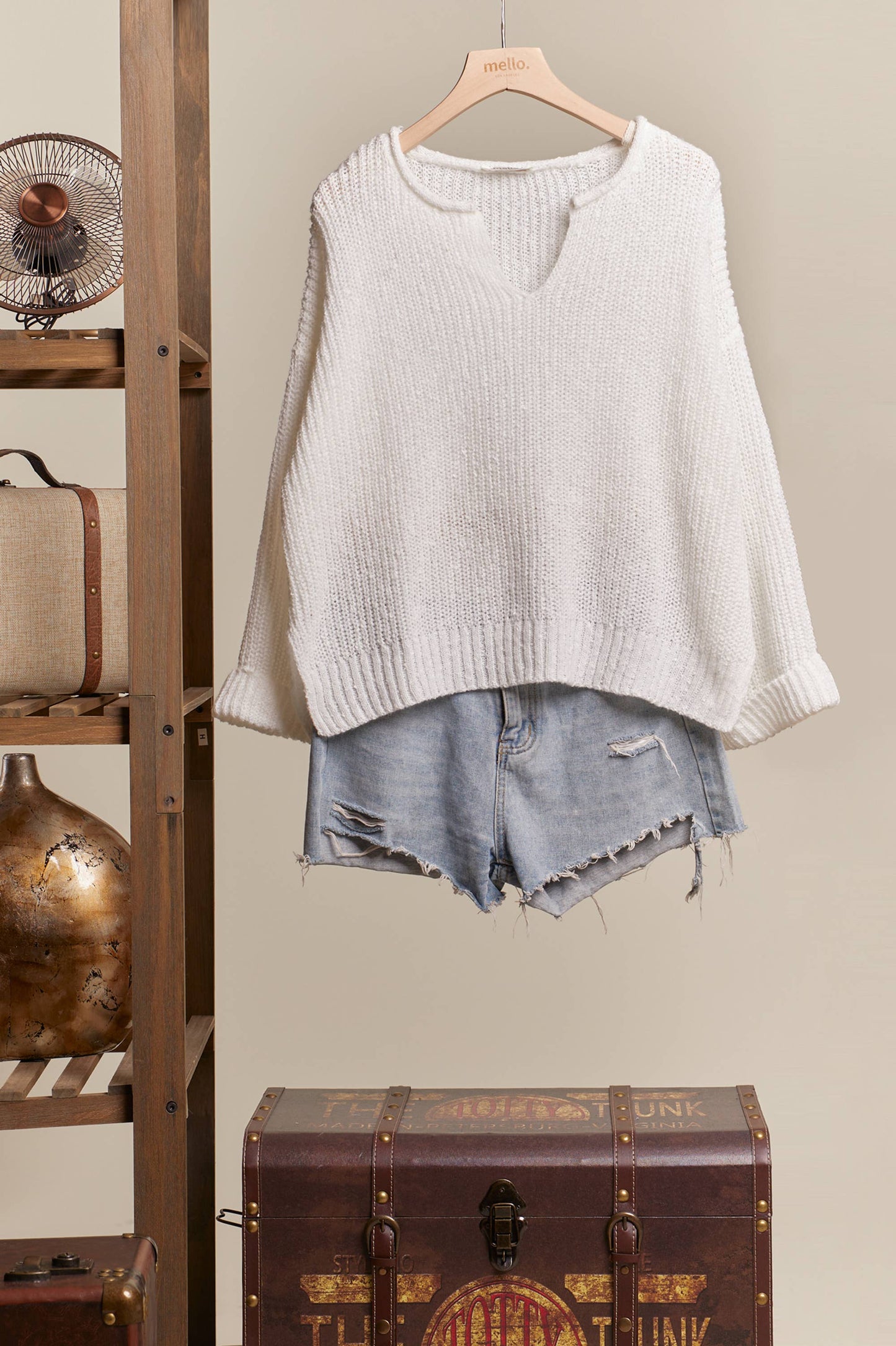 Ivory Relaxed Knit Sweater