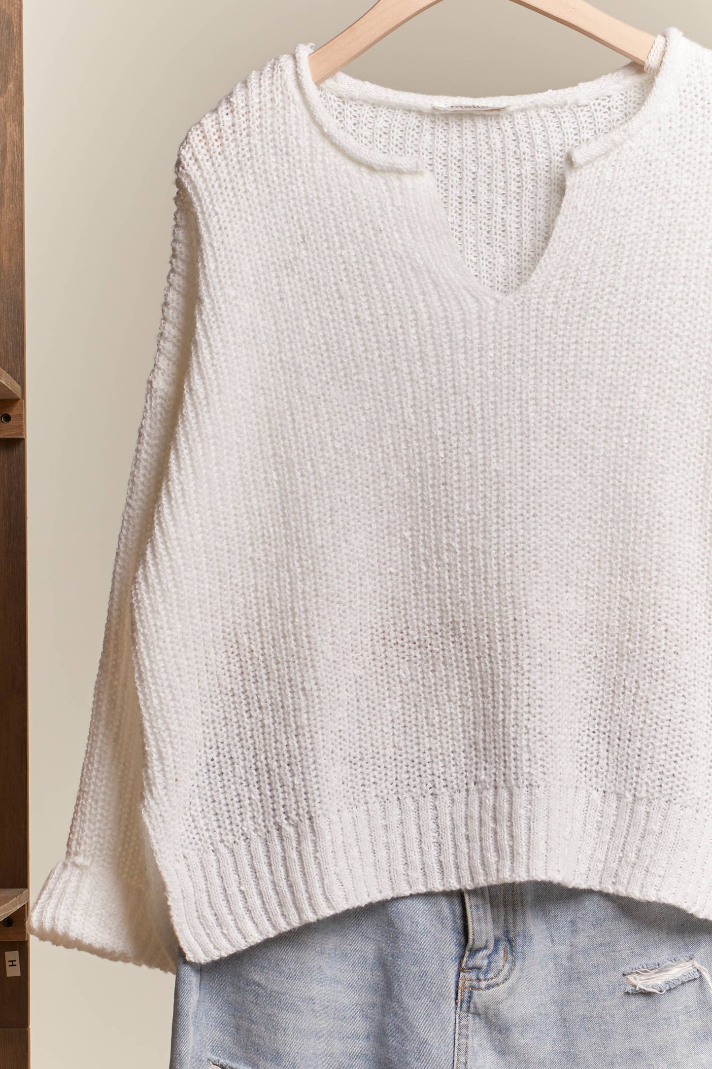 Ivory Relaxed Knit Sweater