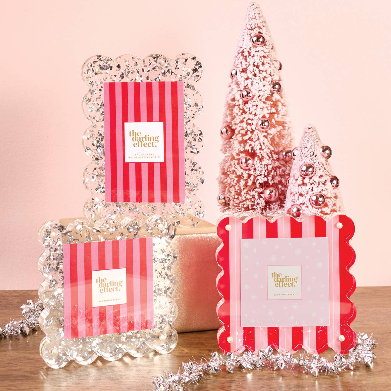 Scalloped Peppermint Stripes Picture Frame