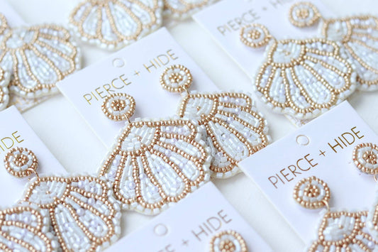 Custom Beaded Clam Earring | Nautical Earrings