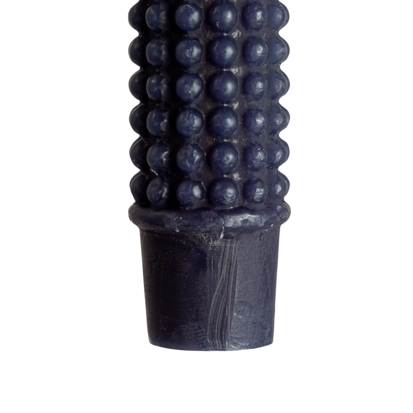 10"H Unscented Hobnail Taper Candles in Box, Navy Color, Set of 2