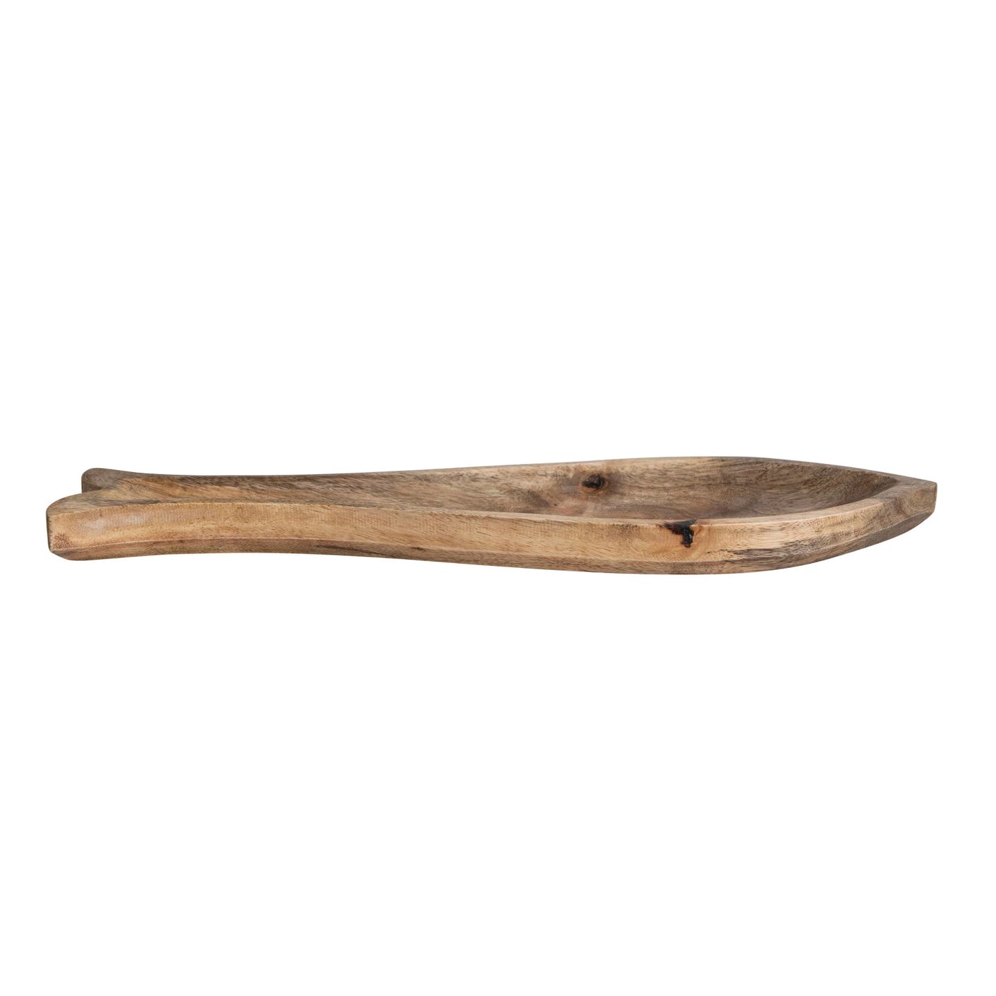 Mango Wood Fish Shaped Dish, Natural
