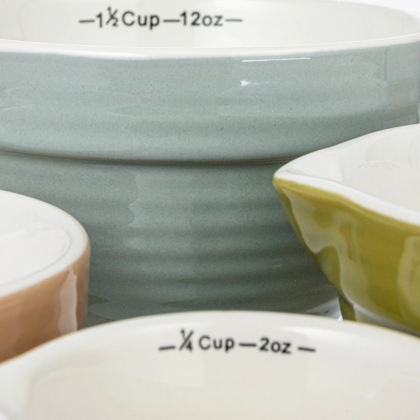 Stoneware Batter Bowl Measuring Cups, Set of 4