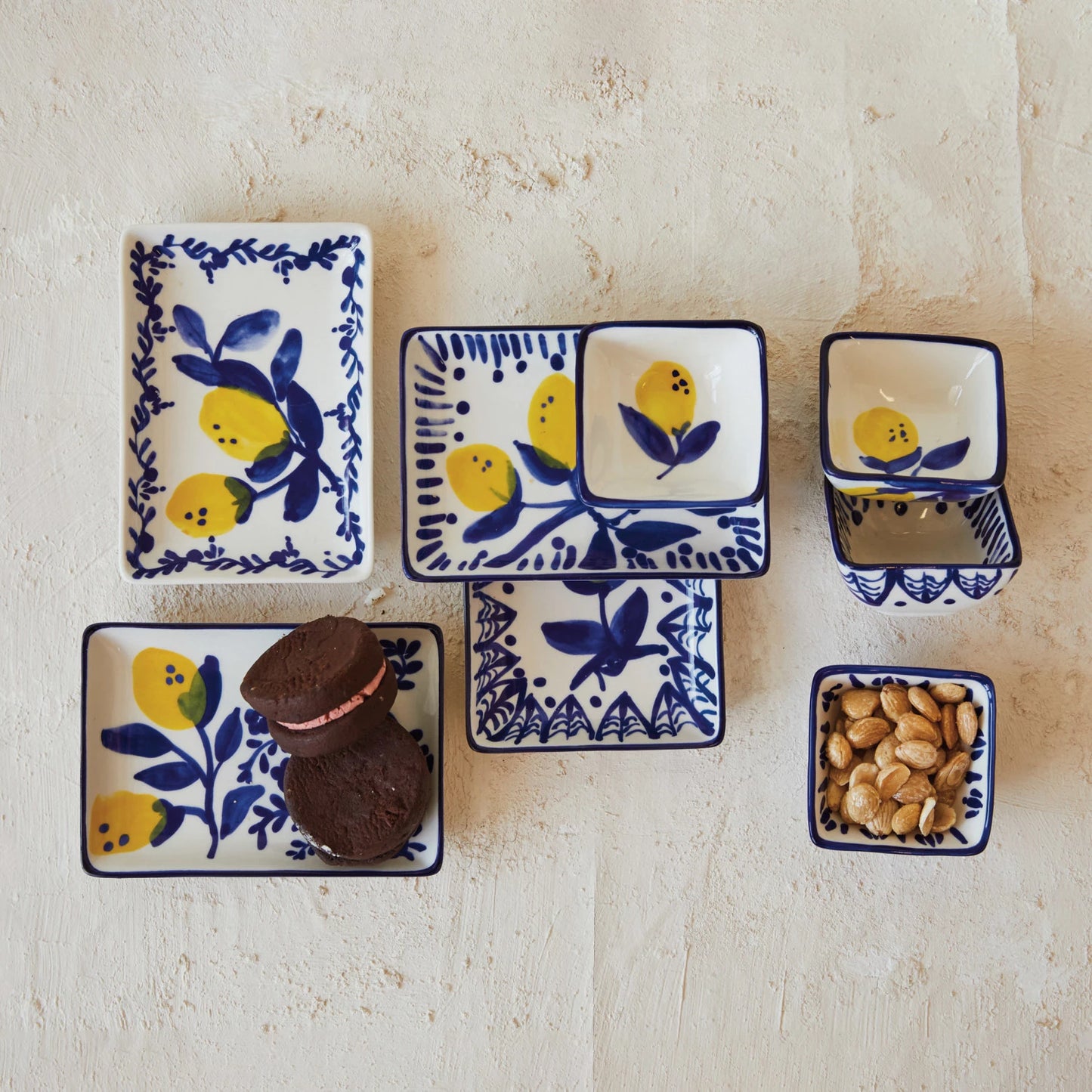 Hand-Painted Stoneware Dish w/ Lemons, Style Willl Vary