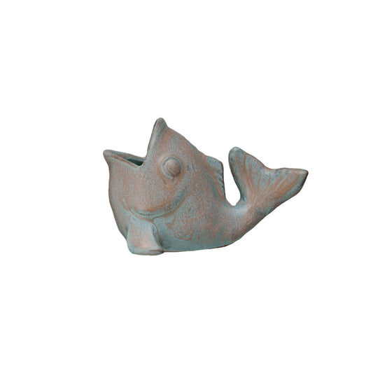 Stoneware Fish Shaped Toothpick Holder - Blue