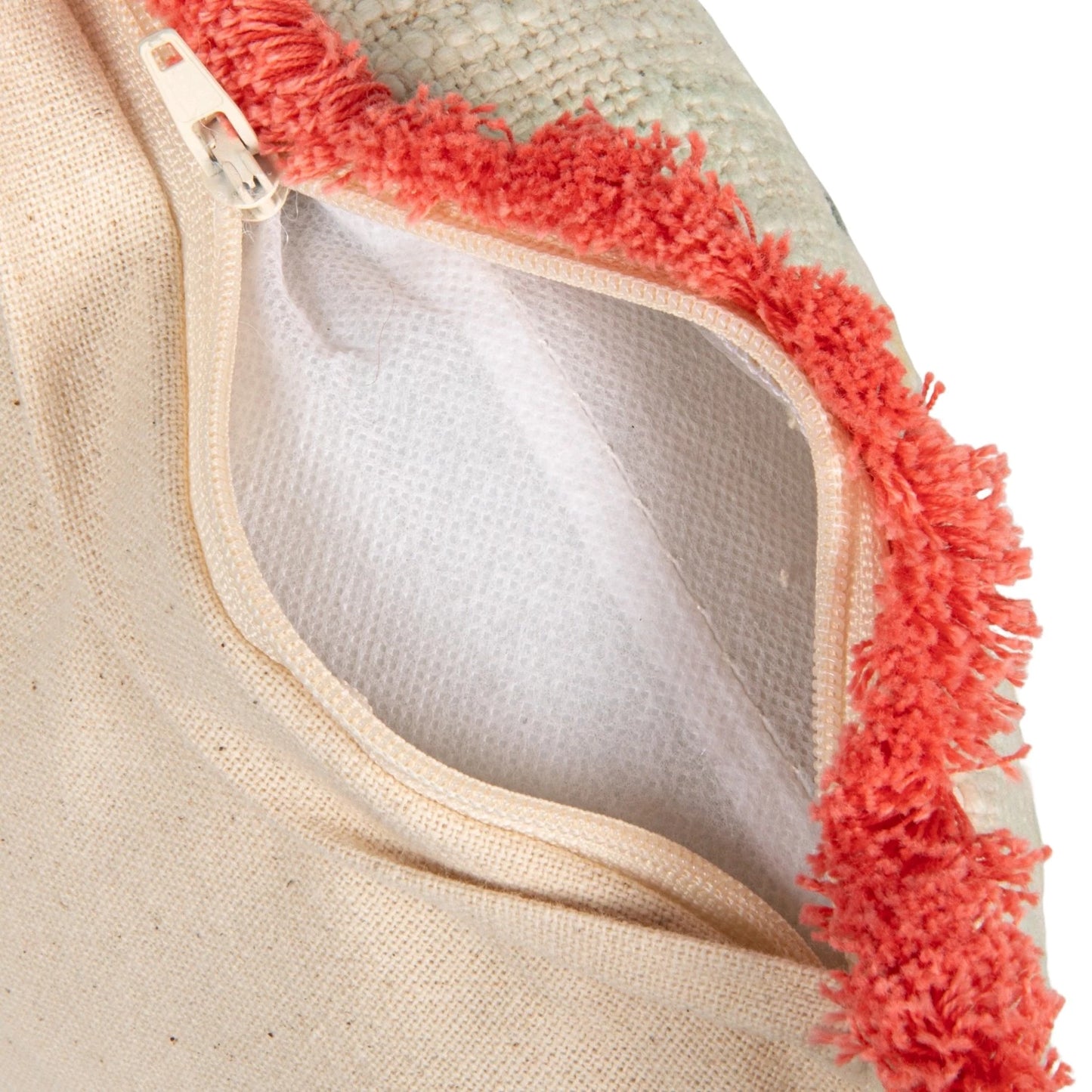 Cotton Slub Pillow with Flowers, Embroidery & Eyelash Fringe
