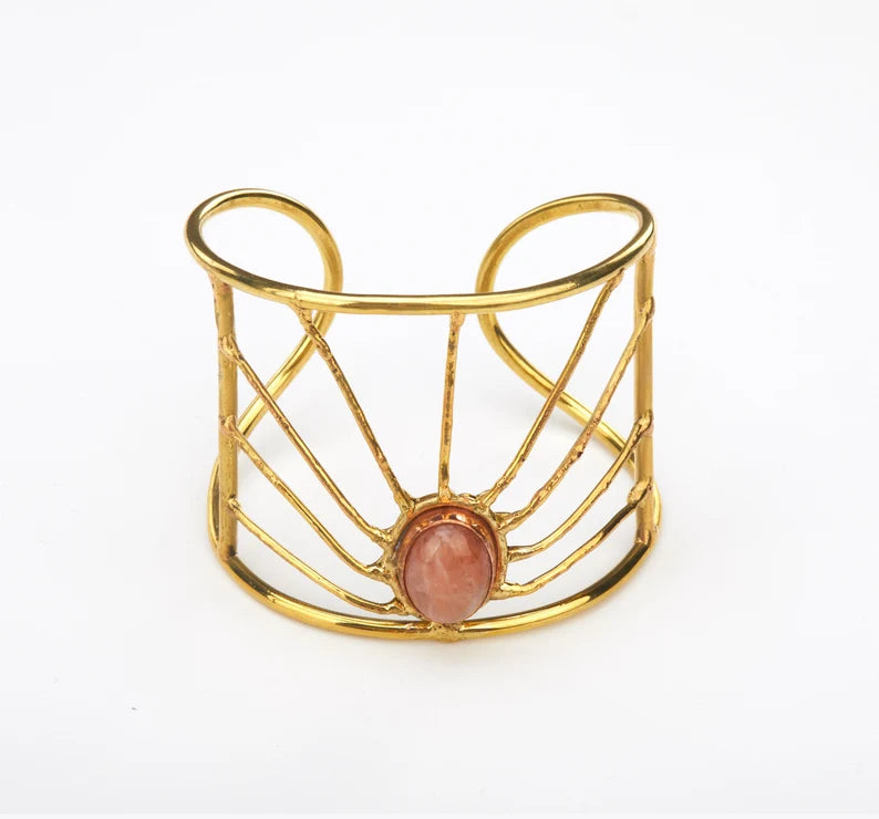Betty Carre Veneto Aventurine Brass Bracelet