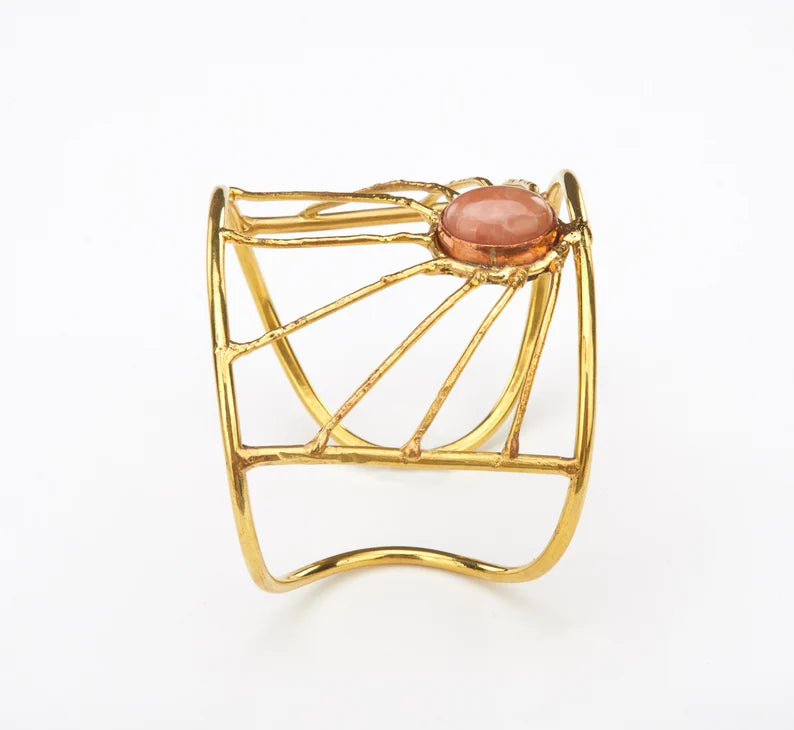 Betty Carre Veneto Aventurine Brass Bracelet