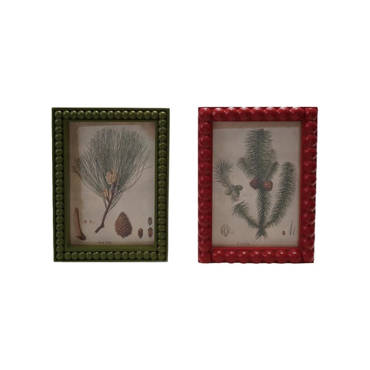 Painted Wood Hobnail Photo Frame, 2 Styles (Holds 5" x 7" Photo) -