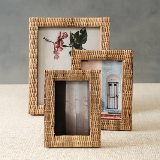 Woven Rattan Photo Frame