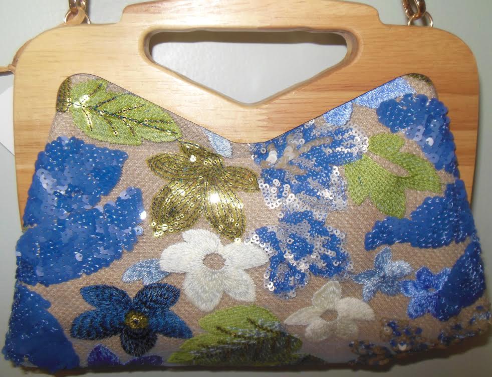 Sequin Blue & Green Crossbody Bag