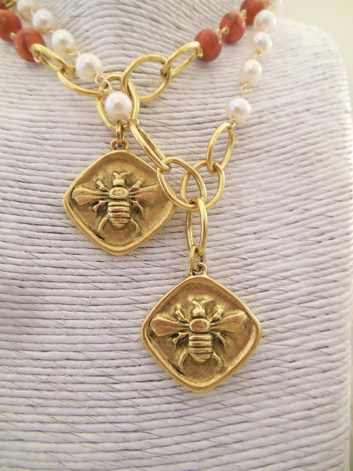 Golden Honey Bee Necklace