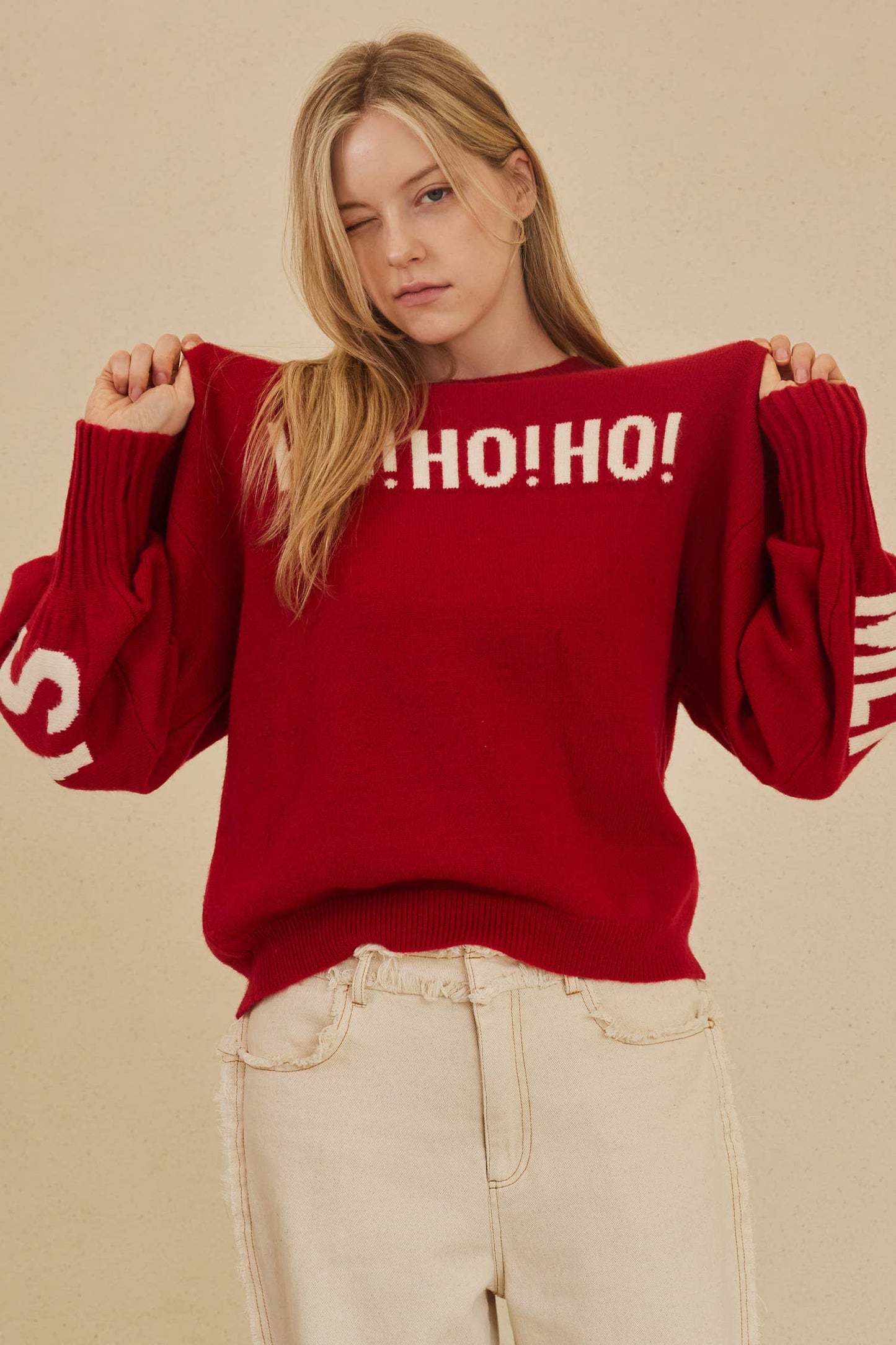 Oversized "Merry Christmas" Sweater