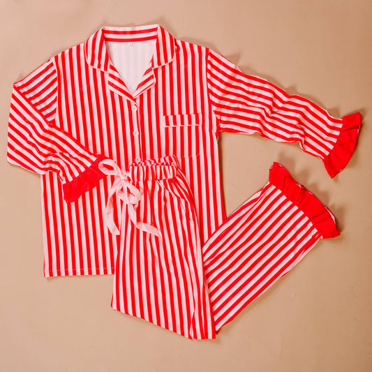 Sweet Dreams Pajama Pants Set-Peppermint Stripes
