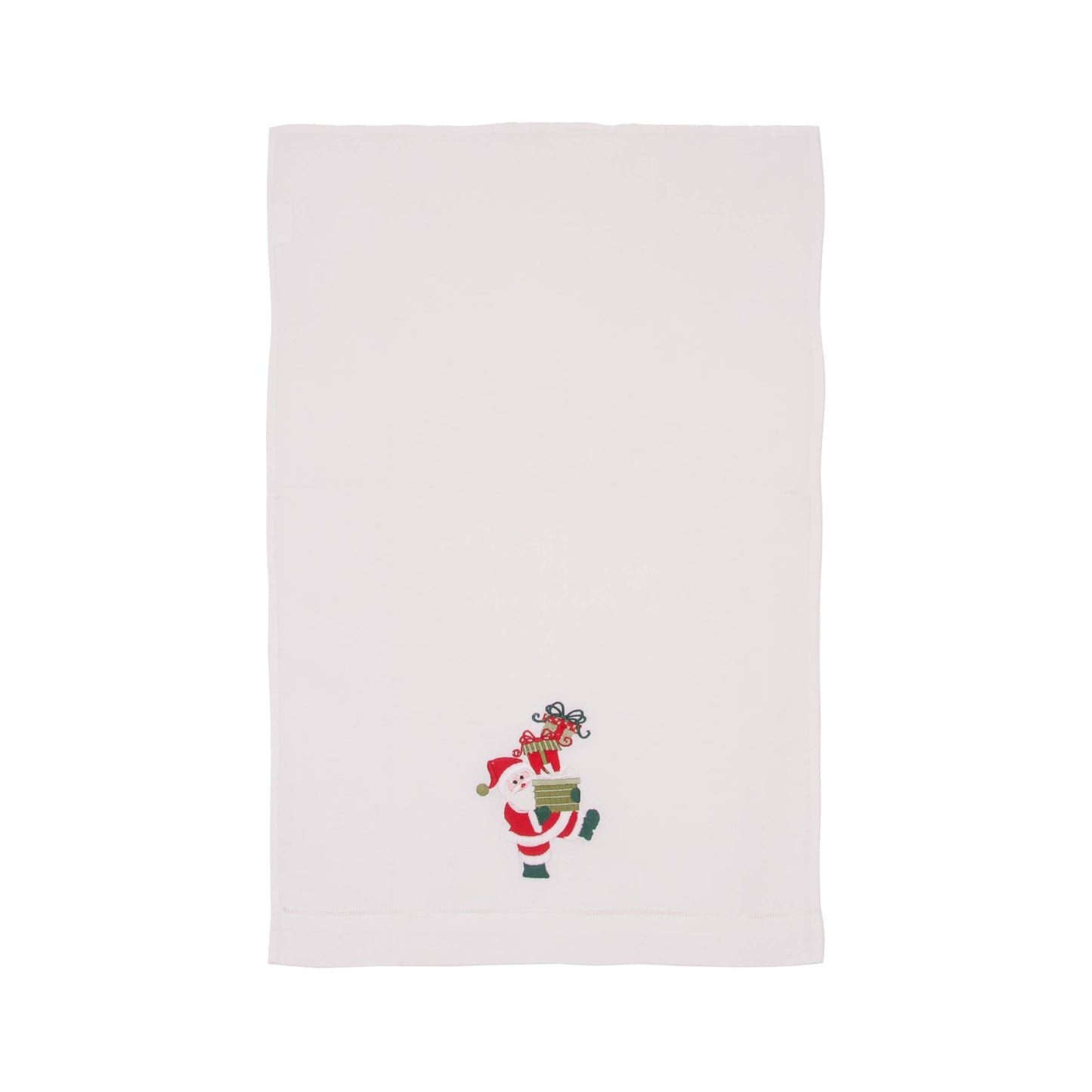 Santa's Gift Hemstitch Guest Towel