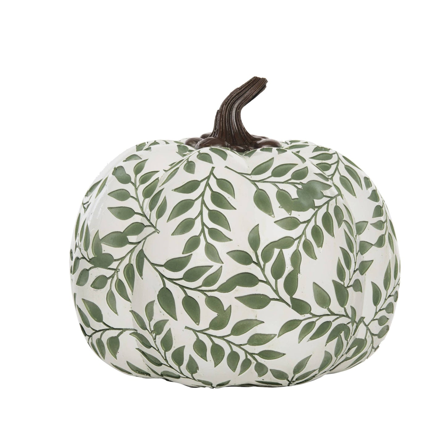 Tall Harvest Botanical Green Pumpkin Decoration