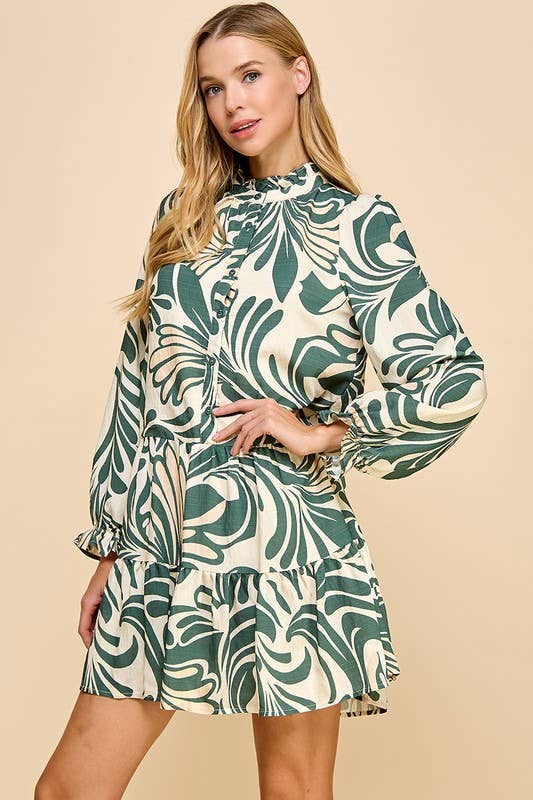 Botanical Breeze Tiered Mini Dress