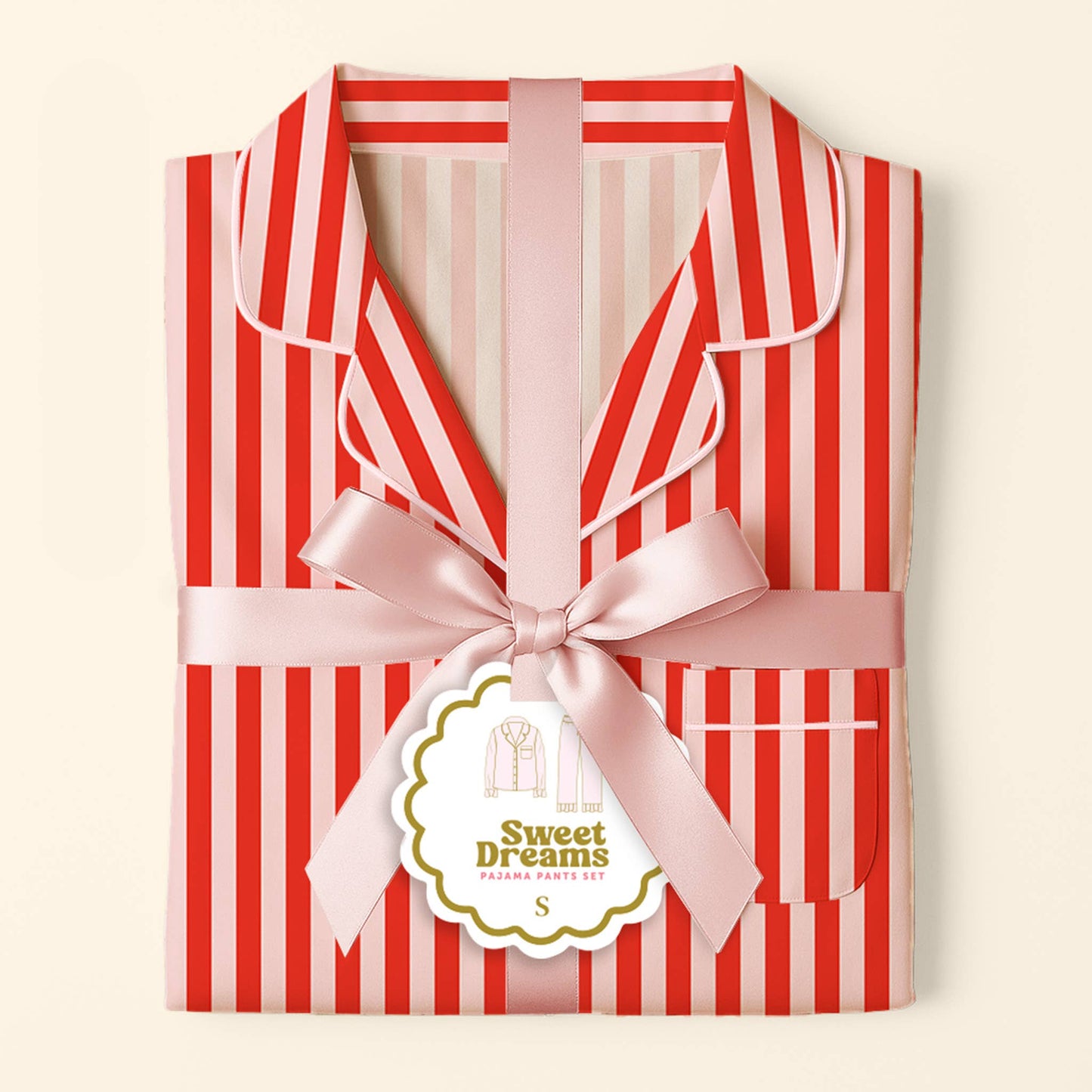 Sweet Dreams Pajama Pants Set-Peppermint Stripes