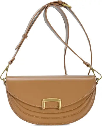Buckle Half Moon Crossbody Bag by Madison West