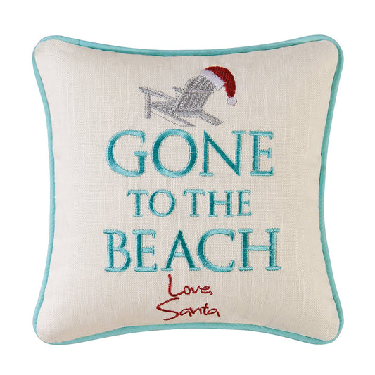 Festive "Gone To The Beach" Throw Pillow