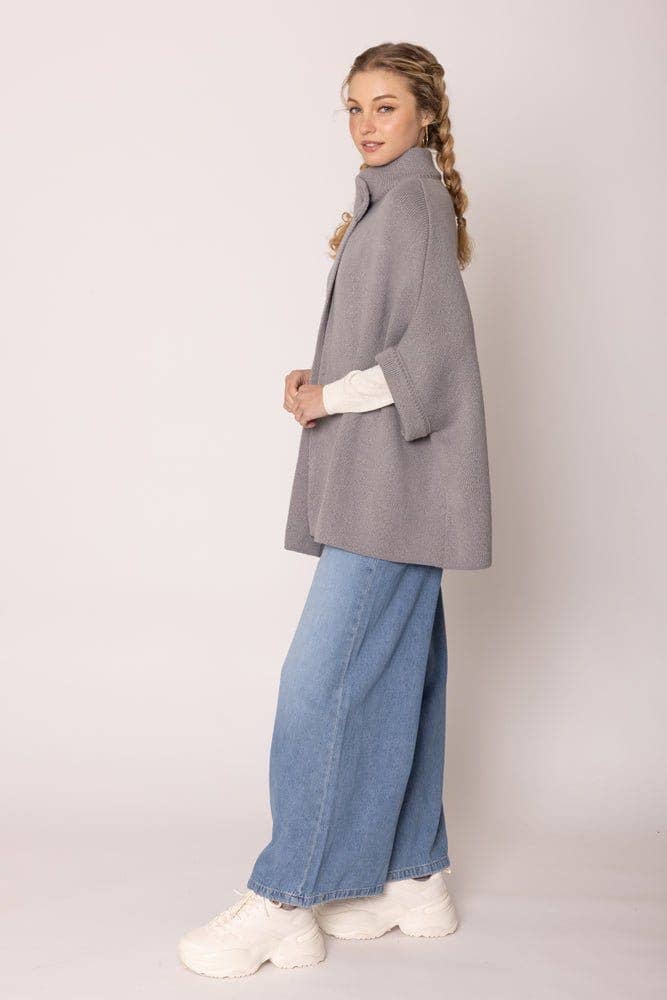 Cardigan with Button Neck