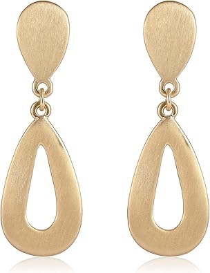 Elegant Gold Teardrop Clip-On Earrings