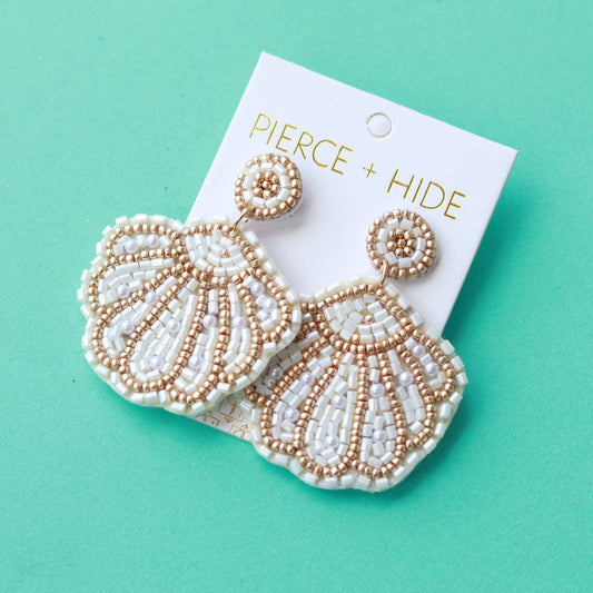 Custom Beaded Clam Earring | Nautical Earrings