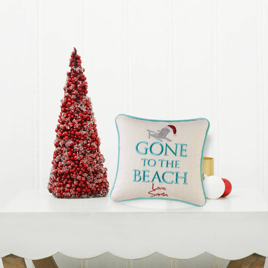 Festive "Gone To The Beach" Throw Pillow